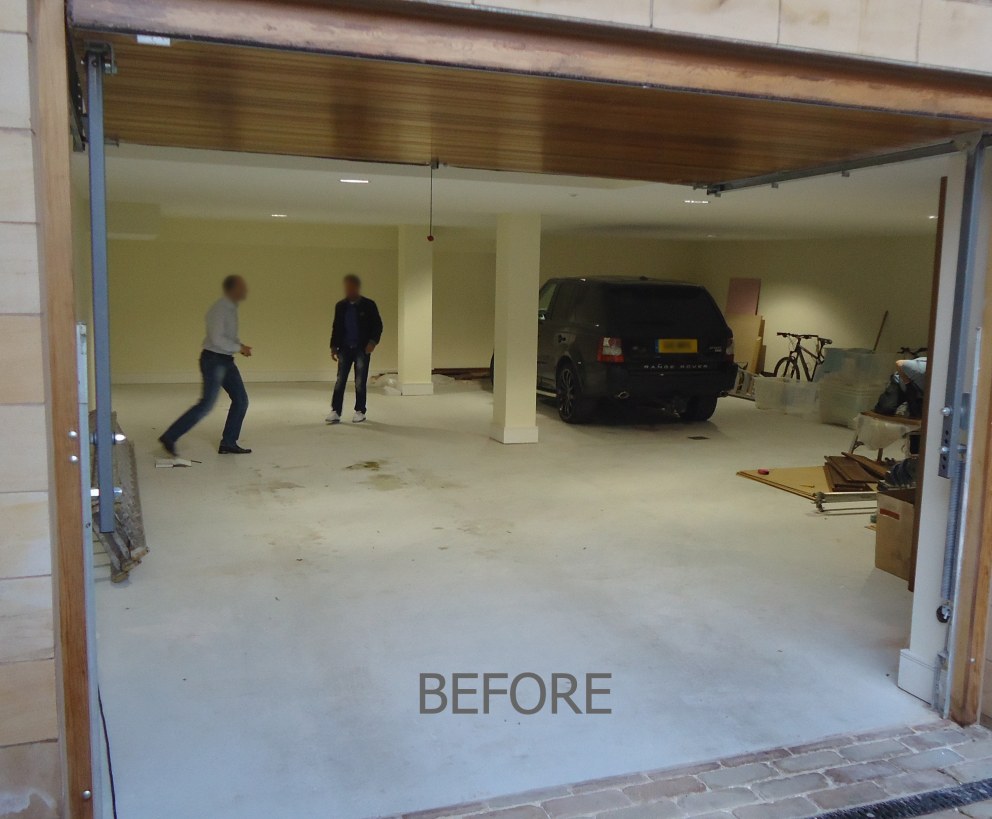 Ultimate mancave from awkward garage | BEFORE shot | Interior Designers